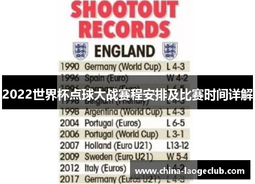 2022世界杯点球大战赛程安排及比赛时间详解