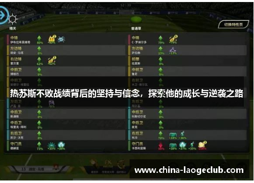 热苏斯不败战绩背后的坚持与信念，探索他的成长与逆袭之路