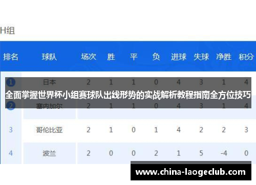 全面掌握世界杯小组赛球队出线形势的实战解析教程指南全方位技巧